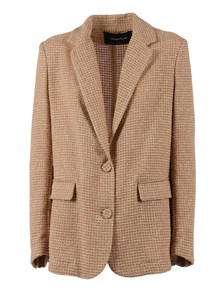 FABIANA FILIPPI GIACCA OVER CON REVER IN RETE PAILLETTES COLOR ACERO