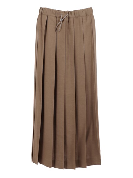 FABIANA FILIPPI VISCOSE LINEN PLEATED MIDI SKIRT