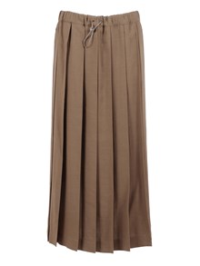 FABIANA FILIPPI VISCOSE LINEN PLEATED MIDI SKIRT