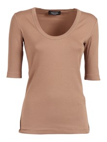 FABIANA FILIPPI T-SHIRT IN JERSEY COSTINA MANICA AL GOMITO CON SCOLLO U COLOR VIMINI