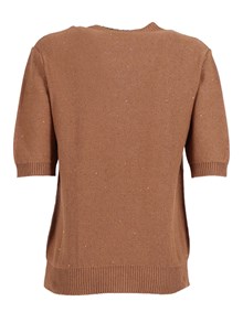 FABIANA FILIPPI MAGLIA GIROCOLLO MANICA CORTA IN PAILLETTES LINO COLOR VIMINI