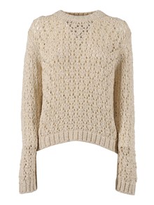FABIANA FILIPPI SEQUIN DIAMOND STITCH CREW NECK SWEATER