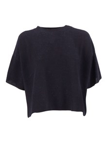 FABIANA FILIPPI LUREX COTTON SEED STITCH SHORT SLEEVE SWEATER