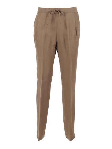 FABIANA FILIPPI VISCOSE LINEN REGULAR FIT JOGGING TROUSERS