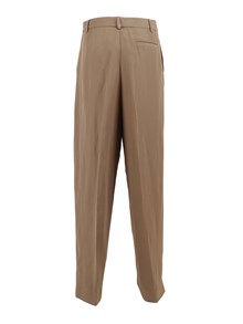 FABIANA FILIPPI VISCOSE LINEN DOUBLE PLEAT WIDE TROUSERS