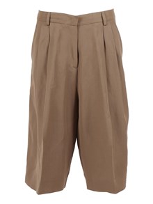 FABIANA FILIPPI VISCOSE LINE DOUBLE PLEAT WIDE SHORTS