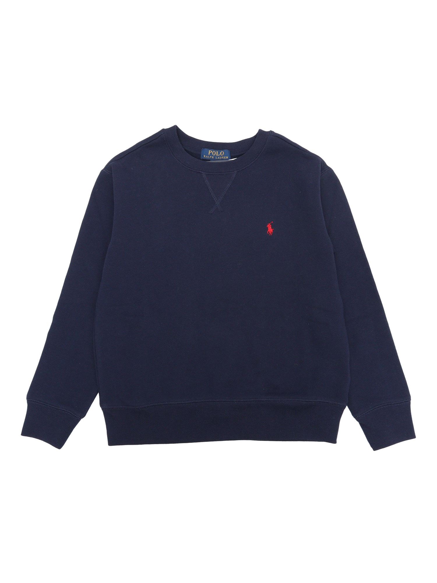 Polo Ralph Lauren Blue Crew Neck Sweater With Cable Knit And Pony Embroidery On The Front In Wool And Cashmere For Men