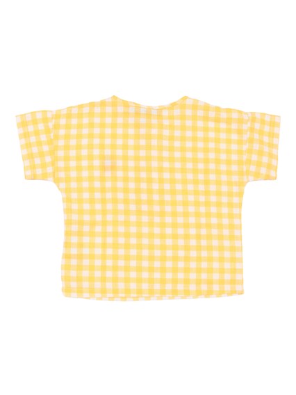 Bobo Choses Pixel Strawberry vichy woven blouse