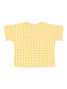 Bobo Choses Pixel Strawberry vichy woven blouse