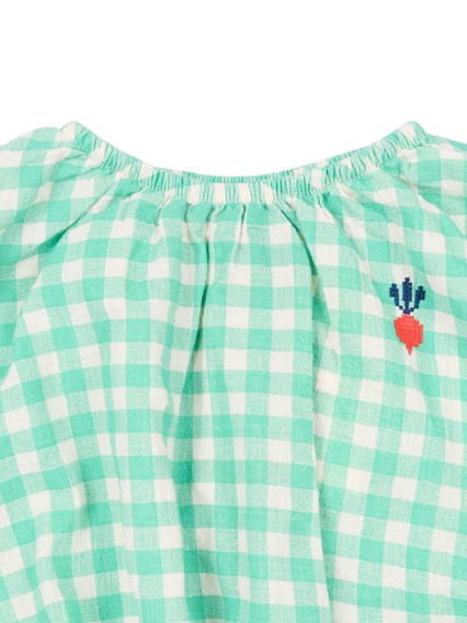 Bobo Choses Pixel Sugar Beet vichy woven blouse