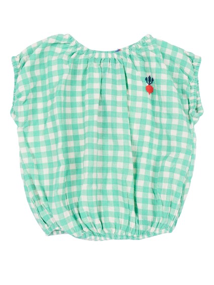 Bobo Choses Pixel Sugar Beet vichy woven blouse