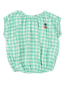 Bobo Choses Pixel Sugar Beet vichy woven blouse