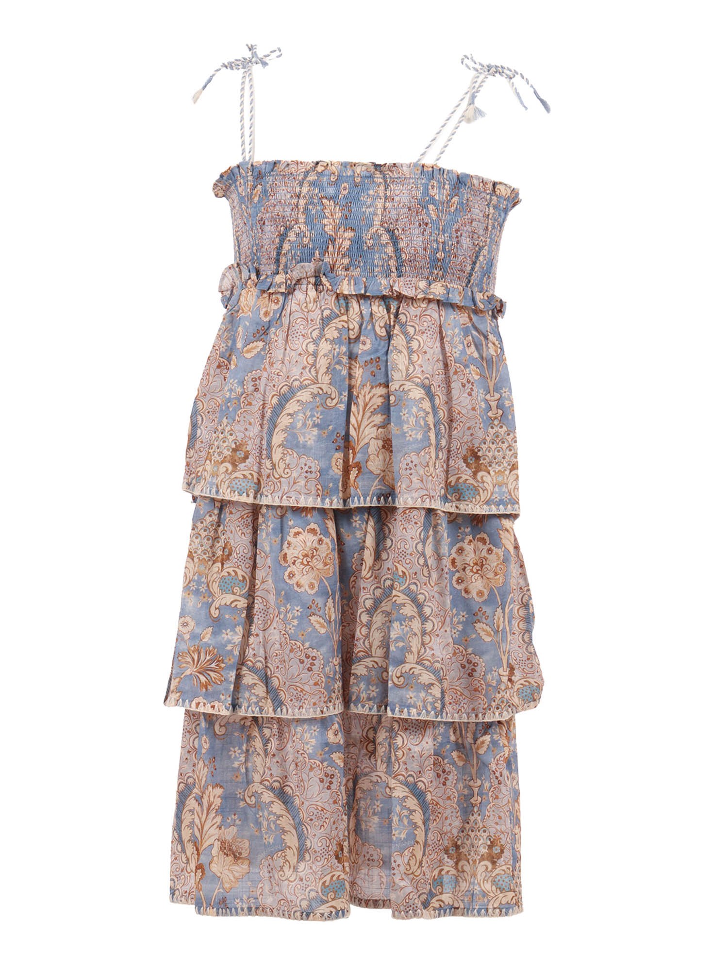 Zimmermann Daylight Kids Tiered Dress In Blue
