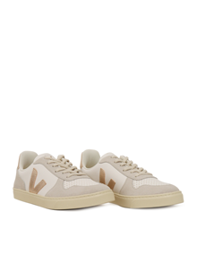 Veja SMALL V-10 L LEATH WHI_PLAT_NATURAL SNEAKERS