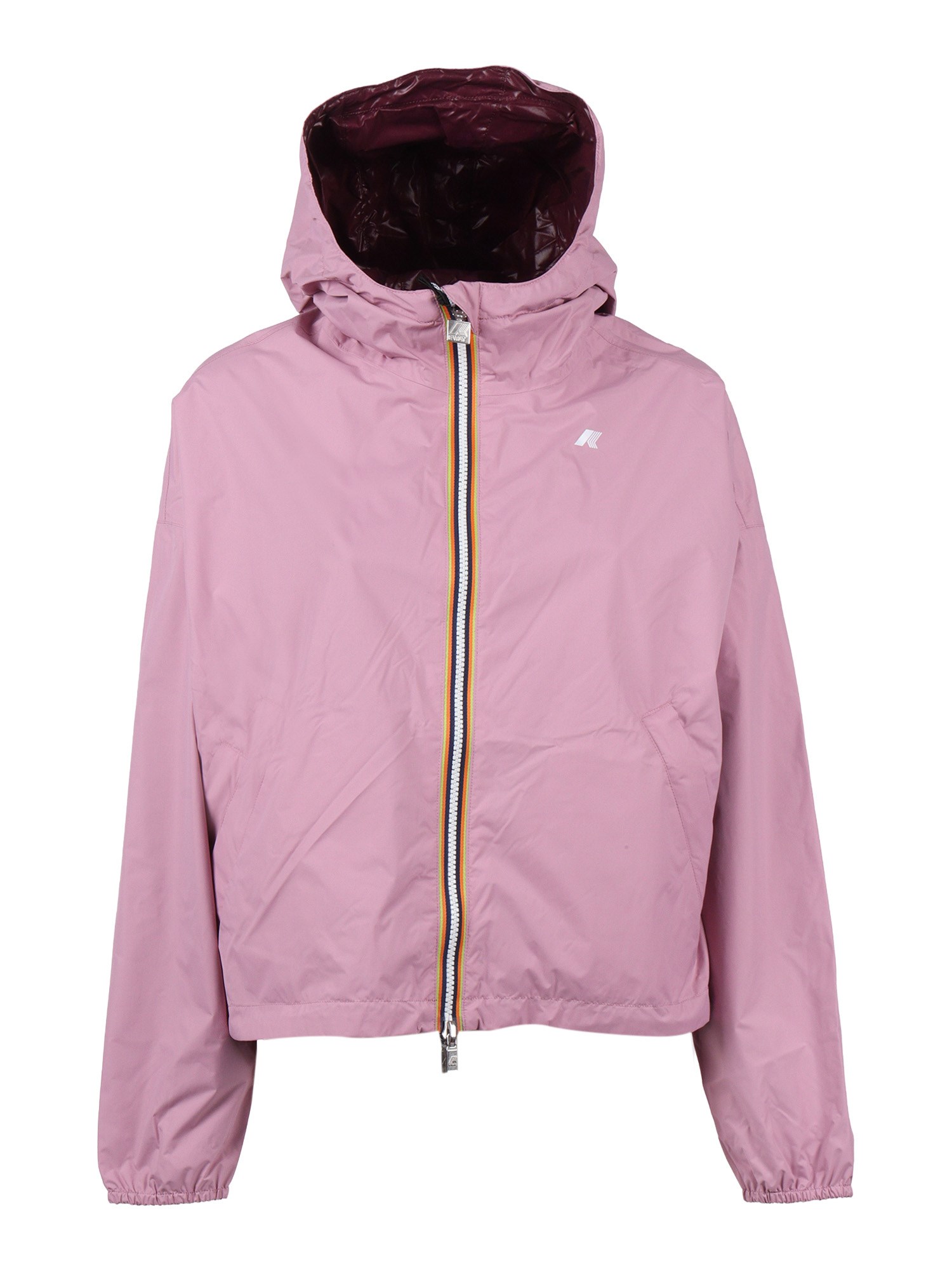 K-way Laurette Double Hooded Jacket In Pink