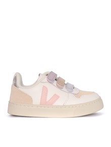 Veja SMALL V-10 LEATHER WHITE_PETALE SNEAKERS