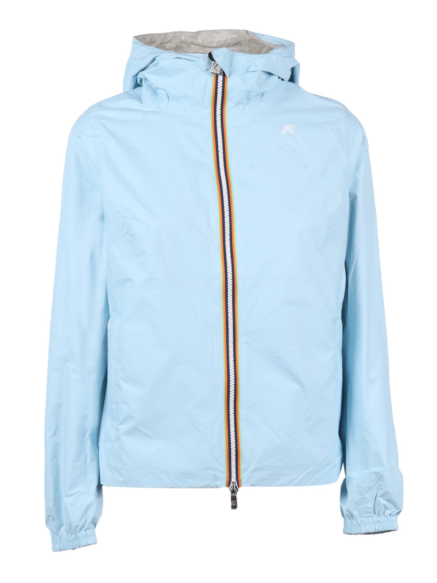 K-way Sky Blue Solid Hood Jacket In Blue