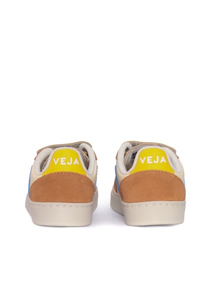 Veja SMALL V-10 LEATHER CASHEW_AQUA_UMBER SNEAKERS