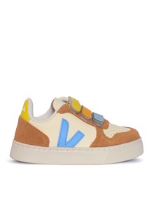 Veja SMALL V-10 LEATHER CASHEW_AQUA_UMBER SNEAKERS