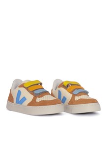 Veja SMALL V-10 LEATHER CASHEW_AQUA_UMBER SNEAKERS