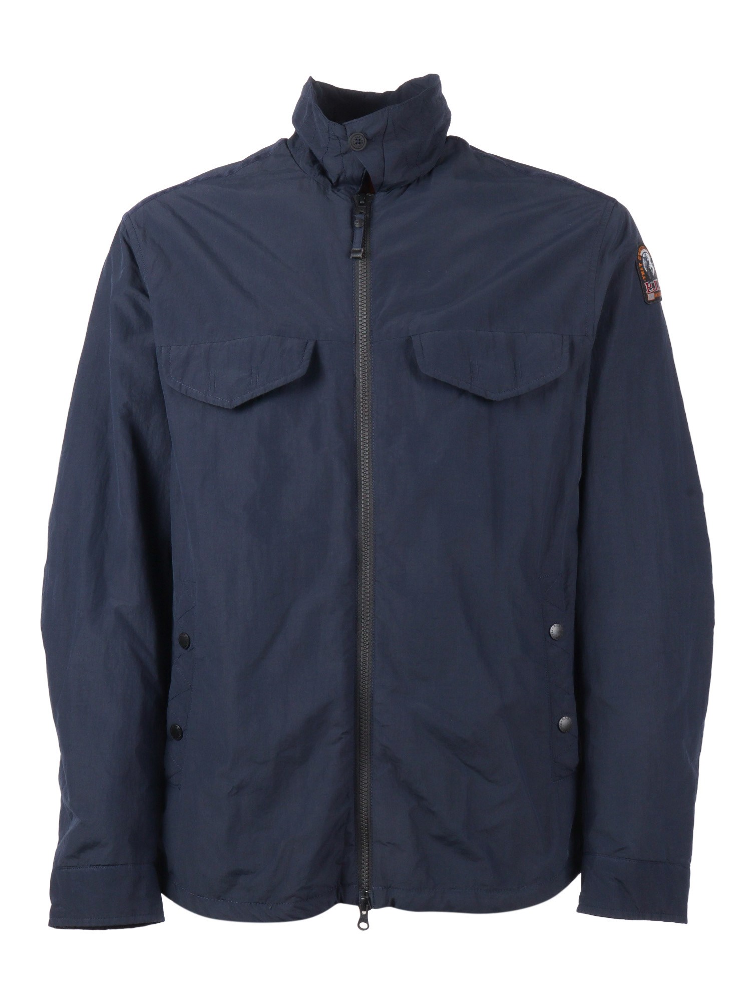 Parajumpers Evander High Collar Overshirt Jacket In Blue
