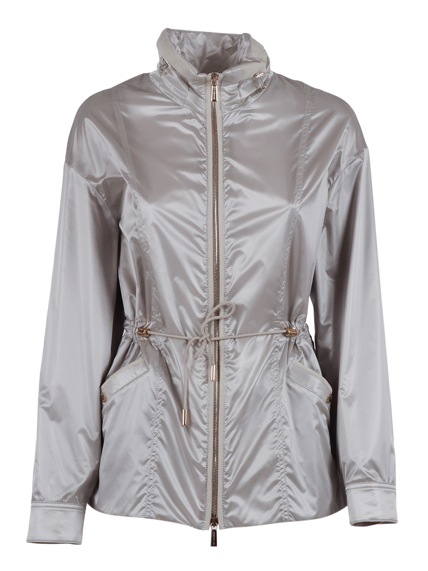 Moorer Eolia Hc Shiny Drawstring Jacket In Gray