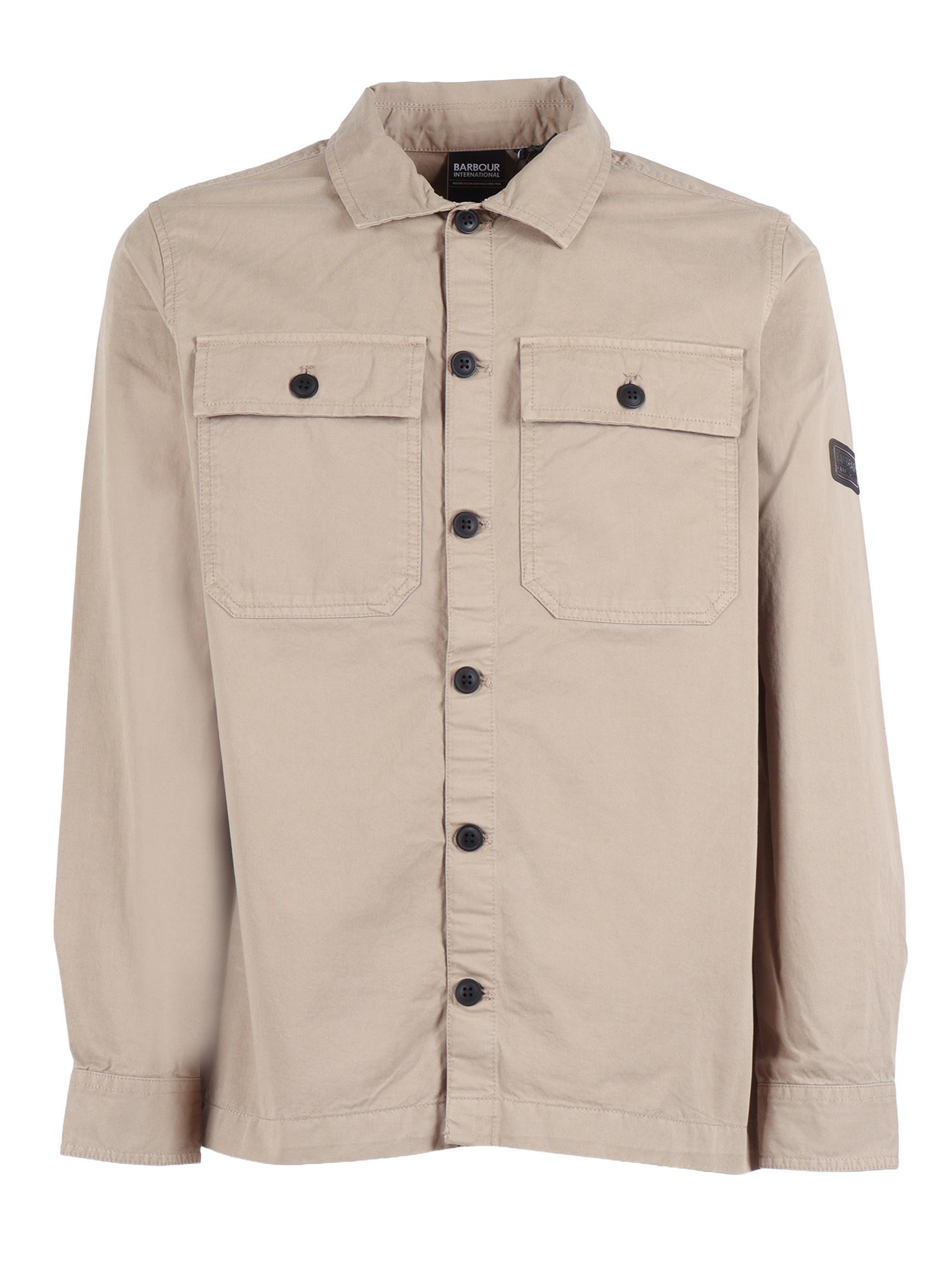 Barbour Buttoned Flap-pocket Overshirt In Neutral