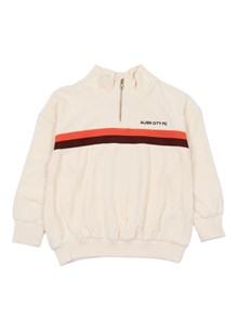 MINI RODINI Alien City FC emb half zip terry sweatshirt