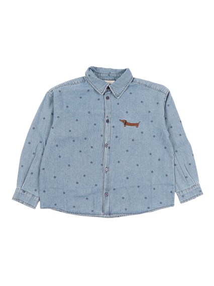 MINI RODINI Lw denim dots aop ls shirt