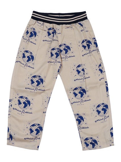 MINI RODINI Society aop woven trousers