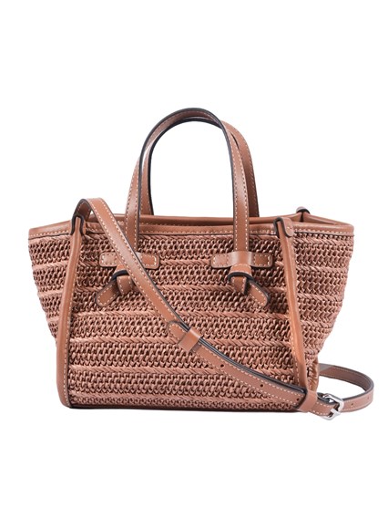 MARCELLA GIANNI CHIARINI LEATHER AND FABRIC BAG