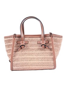 MARCELLA GIANNI CHIARINI LEATHER AND FABRIC BAG