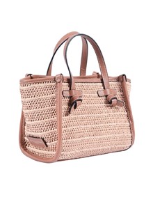 MARCELLA GIANNI CHIARINI LEATHER AND FABRIC BAG