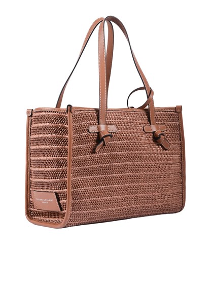 MARCELLA GIANNI CHIARINI LEATHER AND FABRIC BAG