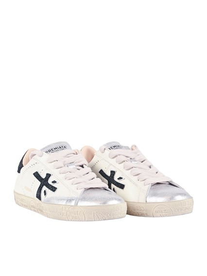 PREMIATA SNEAKERS STEVEND OFF WHITE+SILVER