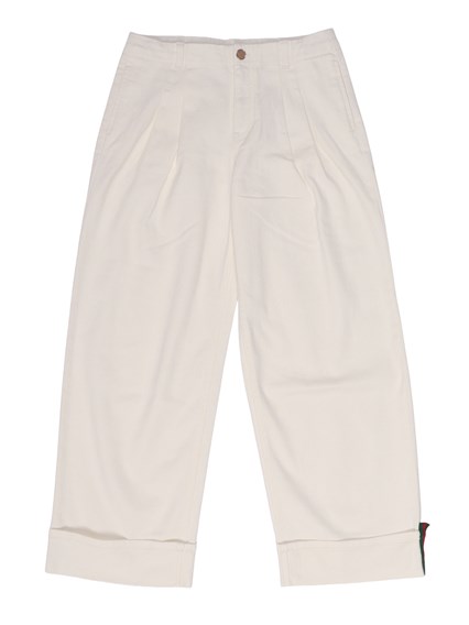 GUCCI KIDS J PANTS CERTIFIED COTTON WHITE