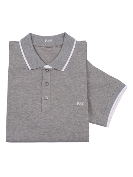 Fay POLO DB COLLAR PIQUET STR. STRIPES