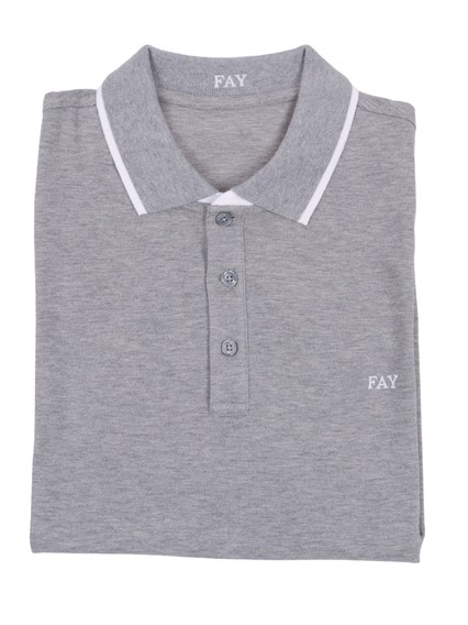 Fay POLO DB COLLAR PIQUET STR. STRIPES