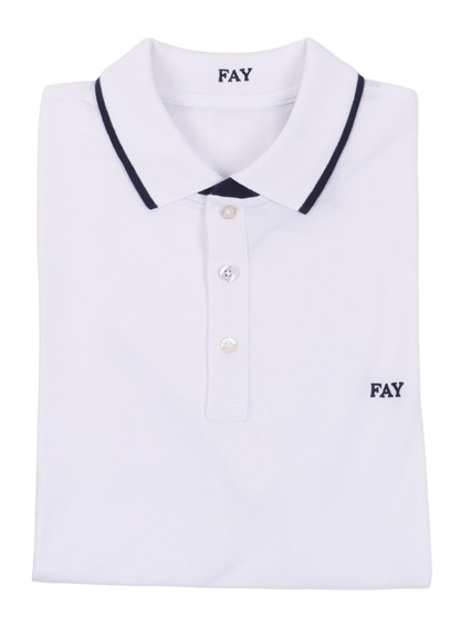 Fay POLO DB COLLAR PIQUET STR. STRIPES