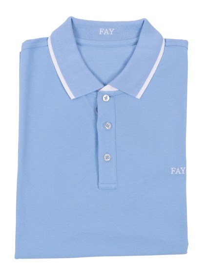 Fay POLO DB COLLAR PIQUET STR. STRIPES