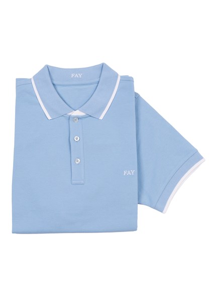 Fay POLO DB COLLAR PIQUET STR. STRIPES