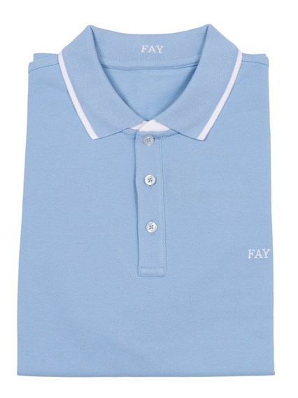 Fay POLO DB COLLAR PIQUET STR. STRIPES