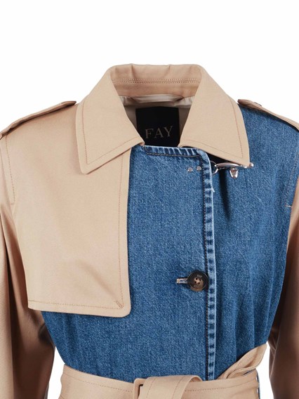Fay TRENCH D.PETTO OVER MIX MATERIALI