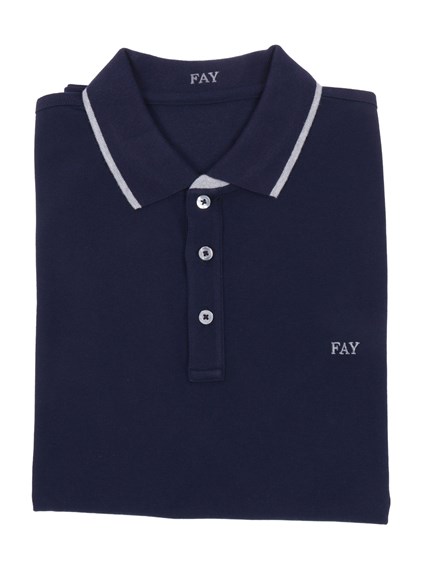 Fay POLO DB COLLAR PIQUET STR. STRIPES