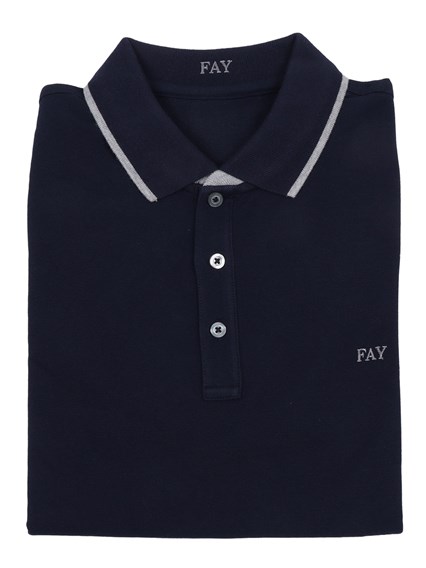Fay POLO DB COLLAR PIQUET STR. STRIPES