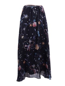 FORTE FORTE Chiffon skirt with "deliverance" print