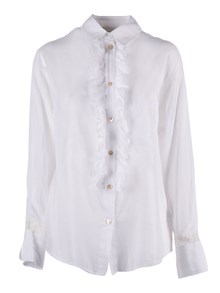 FORTE FORTE Ruffled shirt in cotton/silk voile and lace