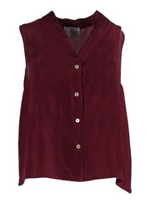 FORTE FORTE V-neck top in silk habotai