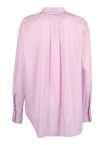FORTE FORTE Masculine poplin shirt with "les fleurs" embroidery