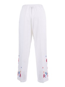 FORTE FORTE Poplin trousers with "broderie en r�ve" embroidery